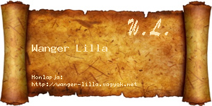Wanger Lilla névjegykártya